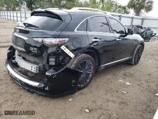 2017 Infiniti QX70 with VIN JN8CS1MU1HM143736, listed as a Copart auction lot 54896834 with 126,983 mi miles and Salvage Title. Bid and sale history available at carsss.com. Image 3.