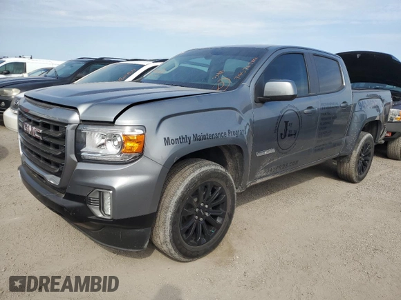 2022 GMC Canyon 2WD Elevation with VIN 1GTG5CEN0N1229995, listed as a Copart auction lot 74576744 with 13,738 mi miles and Non Repairable. Bid and sale history available at carsss.com. Image 1.