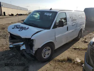 2019 Chevrolet Express Cargo z VIN 1GCWGAFG8K1306649, wystawiony jako Copart lot #53841545 z przebiegiem 84 851 mil mil oraz Czysty tytuł • Clean title. Historia ofert i sprzedaży dostępna na DreamBid. Obrazek 1.
