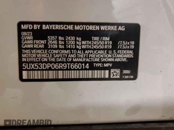 2024 BMW X3 xDrive30i z VIN 5UX53DP06R9T66014, wystawiony jako Copart lot #41846355 z przebiegiem 13 219 mil mil oraz Szkoda całkowita • Salvage title. Historia ofert i sprzedaży dostępna na DreamBid. Obrazek 14.