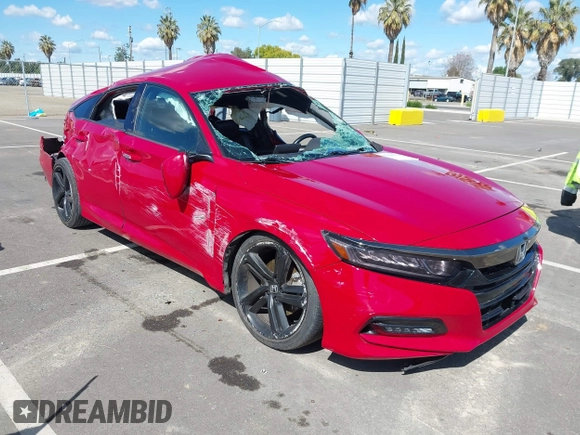 2018 Honda Accord Sedan Sport 1.5T with VIN 1HGCV1F3XJA177691, listed as a IAAI auction lot 41948923 with 1 mi miles. Bid and sale history available at carsss.com. Image 1.