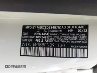 2023 Mercedes-Benz CLA 250 with VIN W1K5J4GB8PN391130, listed as a IAAI auction lot 42052752 with 20,679 mi miles and . Bid and sale history available at DreamBid. Image 9.