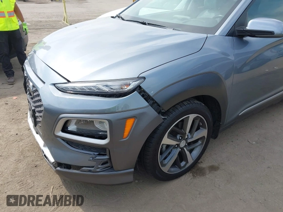 2019 Hyundai Kona Ultimate with VIN KM8K53A58KU198498, listed as a IAAI auction lot 42046679 with 57,327 mi miles and . Bid and sale history available at carsss.com. Image 19.