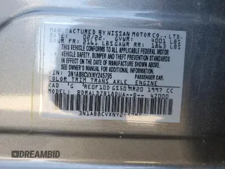 2022 Nissan Sentra SV with VIN 3N1AB8CVXNY245795, listed as a Copart auction lot 52396295 with 37,184 mi miles and Salvage Title. Bid and sale history available at carsss.com. Image 15.