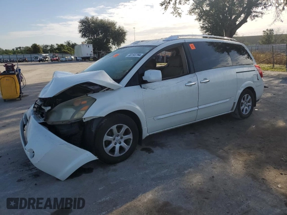 2007 Nissan Quest S with VIN 5N1BV28U47N122415, listed as a Copart auction lot 80193794 with 126,334 mi miles and Salvage Title. Bid and sale history available at carsss.com. Image 1.