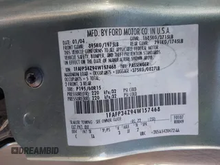 2004 Ford Focus SE with VIN 1FAFP34Z94W157468, listed as a IAAI auction lot 41311417 with Not Provided miles and . Bid and sale history available at DreamBid. Image 9.