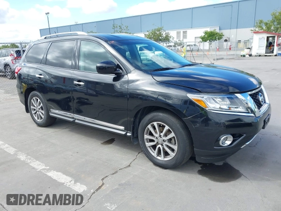 2015 Nissan Pathfinder SV with VIN 5N1AR2MN7FC682812, listed as a IAAI auction lot 42258264 with 74,495 mi miles and . Bid and sale history available at DreamBid. Image 1.
