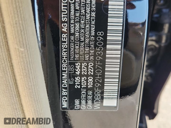 2007 Mercedes-Benz C 280 Luxury with VIN WDBRF92H07F935098, listed as a Copart auction lot 64746865 with 130,065 mi miles and Salvage title. Bid and sale history available at DreamBid. Image 12.