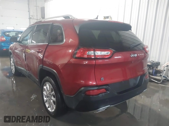 2015 Jeep Cherokee Limited with VIN 1C4PJLDS0FW585595, listed as a IAAI auction lot 41371621 with 102,108 mi miles and . Bid and sale history available at DreamBid. Image 3.