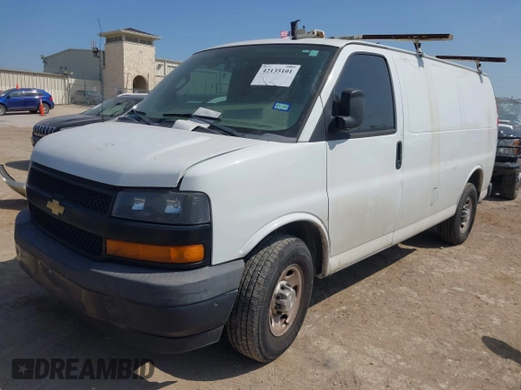 2020 Chevrolet Express Cargo with VIN 1GCWGAFP0L1161172, listed as a IAAI auction lot 42135101 with 130,189 mi miles and . Bid and sale history available at DreamBid. Image 2.
