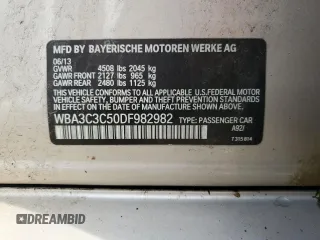 2013 BMW 3 Series 320i xDrive with VIN WBA3C3C50DF982982, listed as a Copart auction lot 62883045 with 189,875 mi miles and Clean title. Bid and sale history available at DreamBid. Image 12.