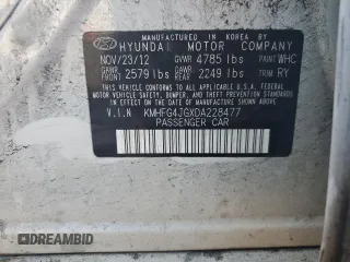 2013 Hyundai Azera with VIN KMHFG4JGXDA228477, listed as a Copart auction lot 66737275 with 111,982 mi miles and Clean title. Bid and sale history available at DreamBid. Image 12.
