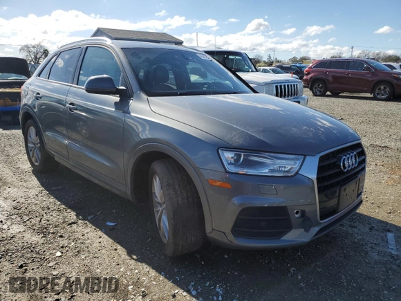 2017 Audi Q3 Premium with VIN WA1BCCFS8HR016507, listed as a Copart auction lot 43873265 with 81,920 mi miles and Salvage Title. Bid and sale history available at carsss.com. Image 4.