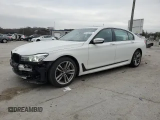 2019 BMW 7 Series 740i xDrive with VIN WBA7E4C55KGV28459, listed as a Copart auction lot 81144734 with 46,700 mi miles and Salvage Title. Bid and sale history available at carsss.com. Image 1.