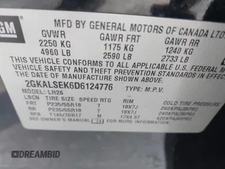 2013 GMC Terrain SLE with VIN 2GKALSEK6D6124776, listed as a IAAI auction lot 42588448 with 169,650 mi miles and . Bid and sale history available at DreamBid. Image 9.