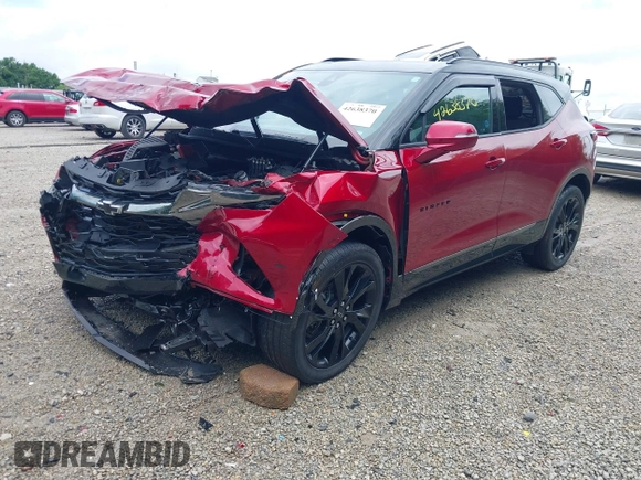 2022 Chevrolet Blazer RS with VIN 3GNKBKRS2NS163128, listed as a IAAI auction lot 42638370 with 37,304 mi miles and . Bid and sale history available at DreamBid. Image 18.