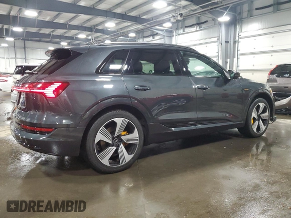 2022 Audi e-tron Premium Plus with VIN WA1LAAGE2NB009791, listed as a Copart auction lot 83365324 with 23,763 mi miles and Salvage title. Bid and sale history available at DreamBid. Image 3.