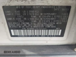2014 Subaru Outback Limited with VIN 4S4BRBLC5E3223944, listed as a IAAI auction lot 42091879 with 246,628 mi miles and . Bid and sale history available at DreamBid. Image 9.