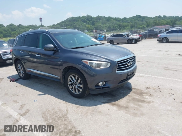 2014 Infiniti QX60 with VIN 5N1AL0MM6EC508693, listed as a IAAI auction lot 42466239 with 174,927 mi miles and . Bid and sale history available at DreamBid. Image 1.