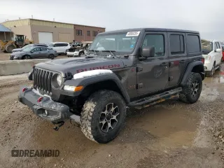 2018 Jeep Wrangler Unlimited Rubicon with VIN 1C4HJXFG7JW167144, listed as a Copart auction lot 48066285 with 132,399 mi miles and Salvage title. Bid and sale history available at DreamBid. Image 1.