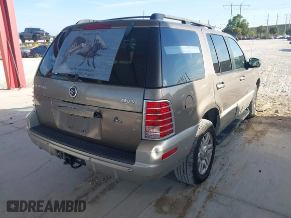 2002 Mercury Mountaineer with VIN 4M2DU86W62UJ34436, listed as a IAAI auction lot 41643664 with 56,871 mi miles and . Bid and sale history available at DreamBid. Image 4.