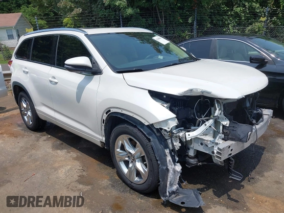 2017 Toyota Highlander Limited with VIN 5TDYZRFH6HS190177, listed as a IAAI auction lot 42398981 with 159,583 mi miles and . Bid and sale history available at DreamBid. Image 1.
