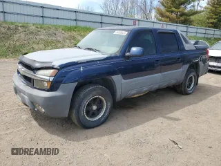 2002 Chevrolet Avalanche with VIN 3GNEK13T12G340985, listed as a Copart auction lot 54938035 with 0 mi miles and Clean Title. Bid and sale history available at carsss.com. Image 1.