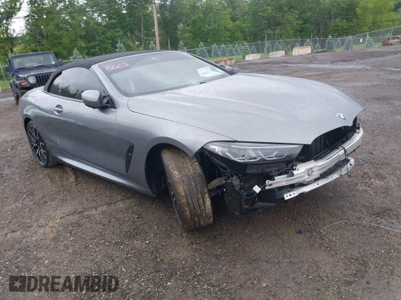 2023 BMW 8 Series 840i with VIN WBADZ2C03PCM89675, listed as a IAAI auction lot 42301276 with 6,289 mi miles and . Bid and sale history available at DreamBid. Image 1.