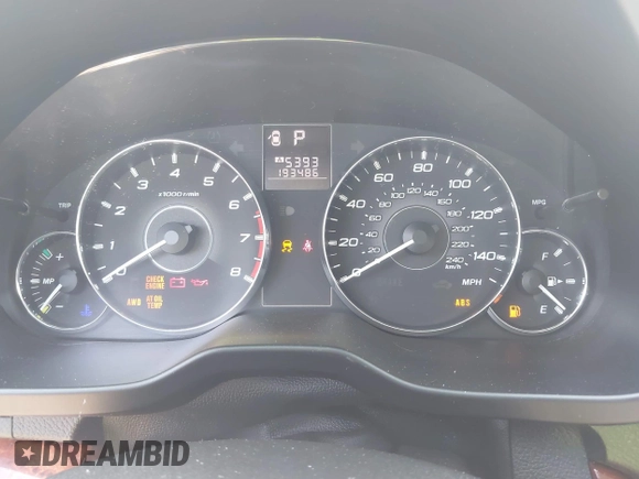 2012 Subaru Outback Limited with VIN 4S4BRBKC5C3224400, listed as a IAAI auction lot 42412643 with 193,486 mi miles and . Bid and sale history available at DreamBid. Image 7.