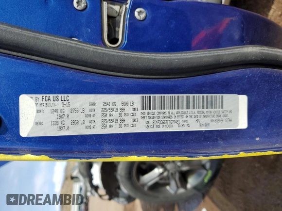2015 Dodge Journey Crossroad z VIN 3C4PDDGG7FT677491, wystawiony jako Copart lot #49511465 z przebiegiem 150 298 mil mil oraz Szkoda całkowita • Salvage title. Historia ofert i sprzedaży dostępna na DreamBid. Obrazek 15.
