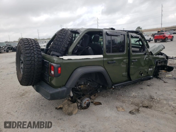 2021 Jeep Wrangler Unlimited Willys with VIN 1C4HJXDM5MW546429, listed as a Copart auction lot 48635325 with 16,353 mi miles and Salvage Title. Bid and sale history available at DreamBid. Image 3.