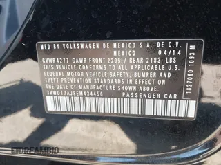 2014 Volkswagen Jetta Sedan SE w/Connectivity/Sunroof PZEV with VIN 3VWD17AJ8EM434456, listed as a IAAI auction lot 42099297 with 92,773 mi miles. Bid and sale history available at carsss.com. Image 9.
