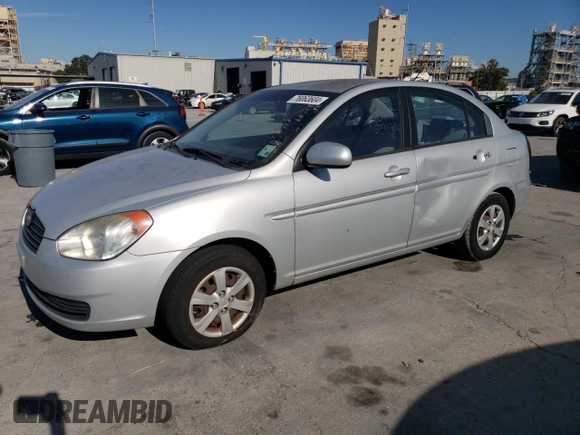 2010 Hyundai Accent GLS with VIN KMHCN4AC4AU426665, listed as a Copart auction lot 76063604 with 154,564 mi miles and Salvage Title. Bid and sale history available at carsss.com. Image 1.
