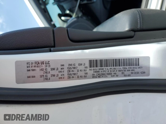 2020 Jeep Grand Cherokee Altitude with VIN 1C4RJEAG0LC182654, listed as a Copart auction lot 56711255 with 35,683 mi miles and Non repairable. Bid and sale history available at DreamBid. Image 13.