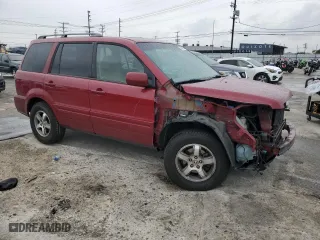 2006 Honda Pilot EX-L with VIN 5FNYF28576B032547, listed as a Copart auction lot 48041325 with 232,900 mi miles and Salvage Title. Bid and sale history available at carsss.com. Image 4.