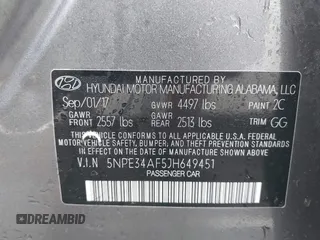 2018 Hyundai Sonata SEL with VIN 5NPE34AF5JH649451, listed as a IAAI auction lot 42094442 with 33,954 mi miles and . Bid and sale history available at DreamBid. Image 9.