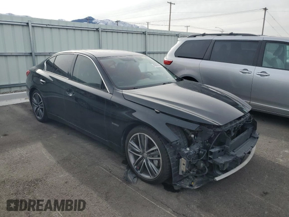 2014 Infiniti Q50 Hybrid Sport with VIN JN1AV7AP9EM690795, listed as a Copart auction lot 45060535 with 100,537 mi miles and Salvage Title. Bid and sale history available at carsss.com. Image 4.