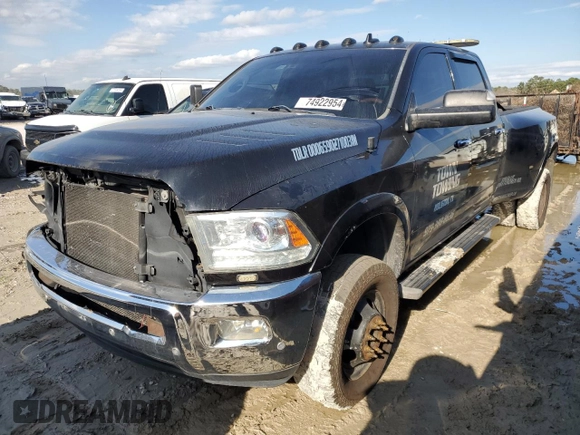 2016 Ram 3500 Longhorn with VIN 3C63RRKL1GG151120, listed as a Copart auction lot 74922954 with 170,104 mi miles and Salvage Title. Bid and sale history available at carsss.com. Image 1.