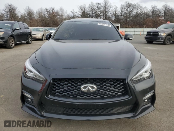 2022 Infiniti Q50 Red Sport 400 with VIN JN1FV7DR1NM390364, listed as a Copart auction lot 80071284 with 12,730 mi miles and Non repairable. Bid and sale history available at DreamBid. Image 5.