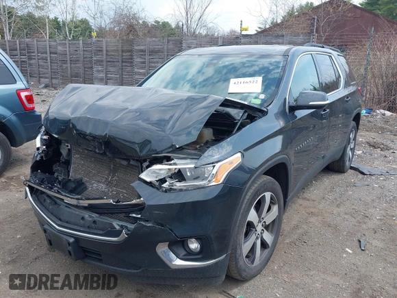 2020 Chevrolet Traverse LT with VIN 1GNEVHKW1LJ322532, listed as a IAAI auction lot 42116522 with 92,808 mi miles and . Bid and sale history available at DreamBid. Image 2.
