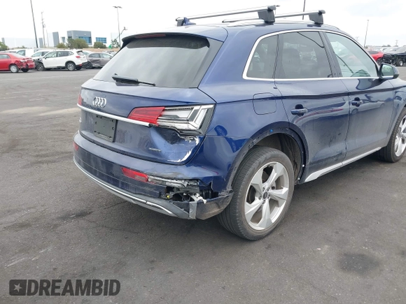 2021 Audi Q5 Premium Plus with VIN WA1BAAFY8M2022843, listed as a IAAI auction lot 42056110 with 32,036 mi miles and . Bid and sale history available at DreamBid. Image 6.