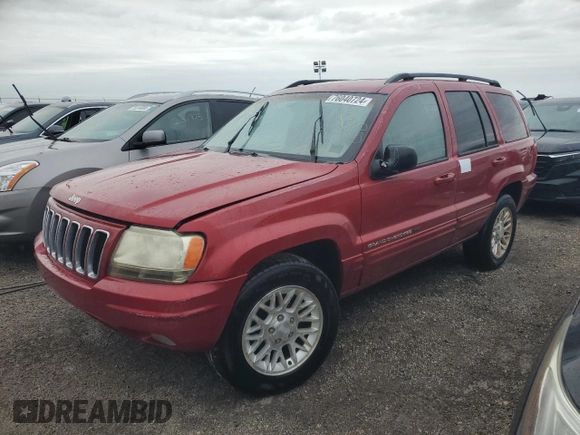 2002 Jeep Grand Cherokee Limited with VIN 1J4GX58S12C166326, listed as a Copart auction lot 76040724 with Not Provided miles and Salvage Title. Bid and sale history available at DreamBid. Image 1.