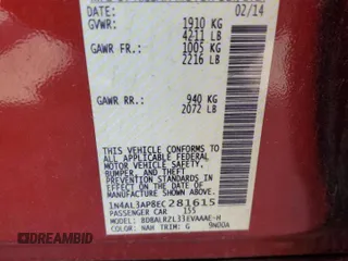 2014 Nissan Altima S with VIN 1N4AL3AP8EC281615, listed as a Copart auction lot 54881635 with 139,135 mi miles and Salvage Title. Bid and sale history available at DreamBid. Image 12.