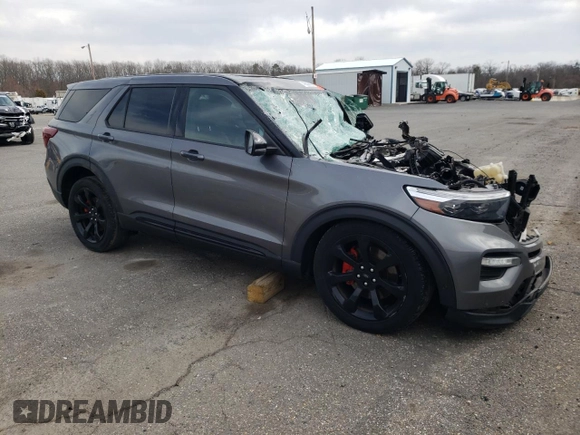 2021 Ford Explorer ST z VIN 1FM5K8GC3MGA55033, wystawiony jako Copart lot #49859815 z przebiegiem Nie podano mil oraz Szkoda całkowita • Salvage title. Historia ofert i sprzedaży dostępna na DreamBid. Obrazek 4.