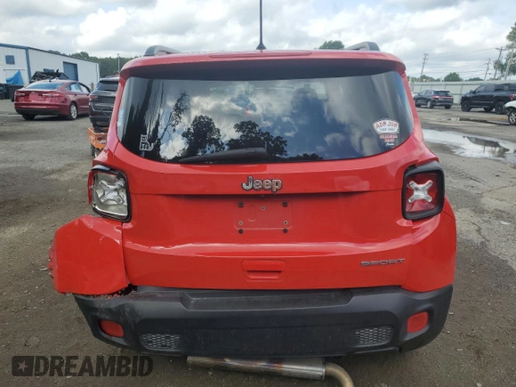 2018 Jeep Renegade Sport с VIN ZACCJAAB7JPG85934, выставлен на аукционе Copart как лот 54799535 с пробегом 85 919 миль миль и Списание • Salvage title. История ставок и продаж доступна на DreamBid. Изображение 6.