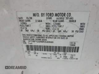 2008 Ford F-150 XL with VIN 1FTRF12258KE43920, listed as a Copart auction lot 46940245 with 152,446 mi miles and Salvage Title. Bid and sale history available at carsss.com. Image 12.