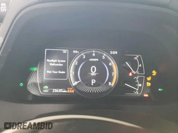 2023 Lexus UX 250h F Sport with VIN JTHB9JBHXP2065586, listed as a Copart auction lot 59037755 with 23,620 mi miles and Salvage title. Bid and sale history available at DreamBid. Image 9.