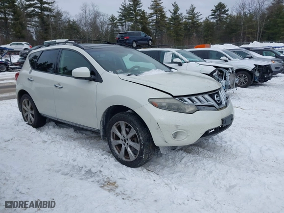 2010 Nissan Murano SL with VIN JN8AZ1MW1AW124571, listed as a IAAI auction lot 41542610 with 167,494 mi miles. Bid and sale history available at carsss.com. Image 1.
