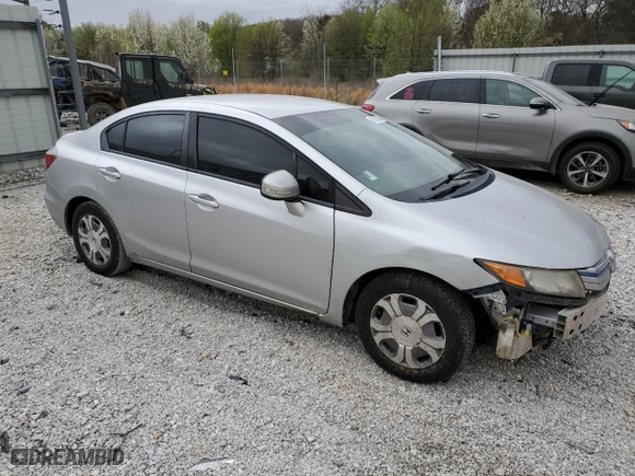 2012 Honda Civic Hybrid with VIN JHMFB4F36CS008866, listed as a Copart auction lot 49383765 with 190,897 mi miles and Salvage Title. Bid and sale history available at carsss.com. Image 4.
