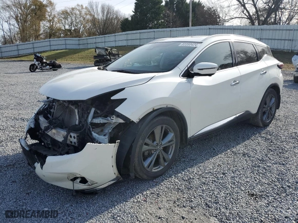 2019 Nissan Murano SL with VIN 5N1AZ2MJ2KN130033, listed as a Copart auction lot 83350424 with 108,054 mi miles and Salvage Title. Bid and sale history available at carsss.com. Image 1.